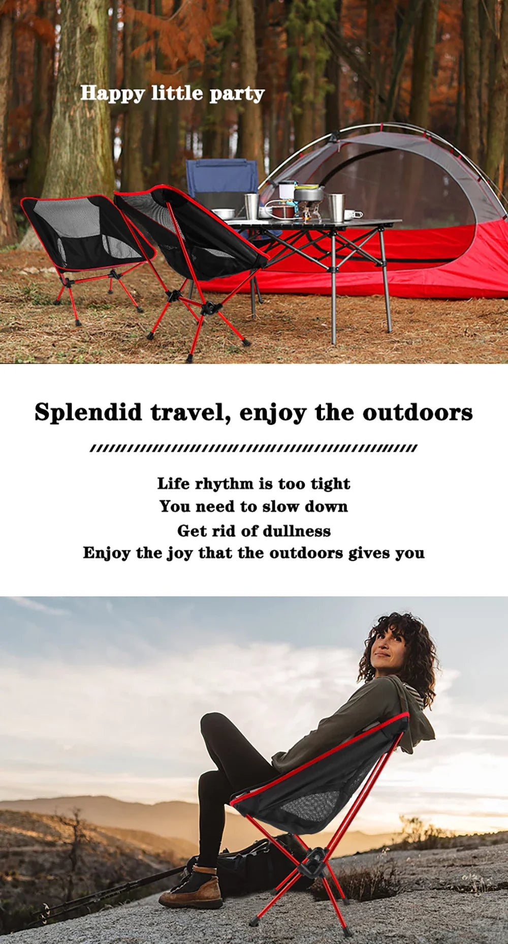 Detachable Portable Folding Moon Chair – Ultralight Outdoor Camping, Beach, Fishing, Hiking Picnic Seat