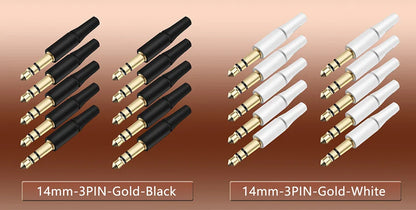 10pcs White & Black 3.5mm Stereo Headset Plug Adapter 3/4 Poles Audio Jack Connector for iPhone 2.5mm