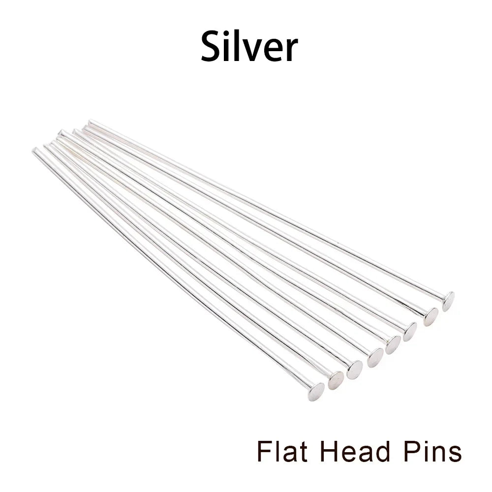 Jewelry Eye Pins & Ball Head Pins - 100/200pcs DIY Findings for Earrings Bracelets Pendants 16-60mm Craft Making Supplies