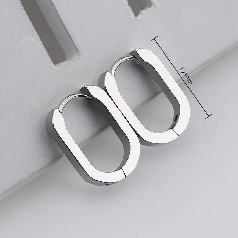 MEYRROYU Stainless Steel Mini Hoop Earrings – 3 Color Geometric Jewelry for Women & Men