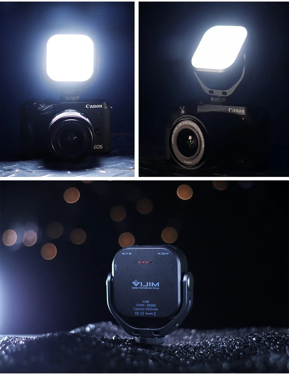 Ulanzi Vijim VL66 Adjustable LED Video Light – 360° Rotatable, Rechargeable Fill Light for DSLR, SLR & Mobile