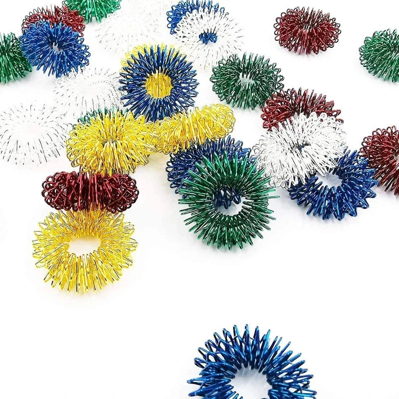 5/10Pcs Spiky Sensory Anxiety Rings - Finger Massage Hand Acupressure Massager for Stress Relief - Fidget Toy for Improved Circulation
