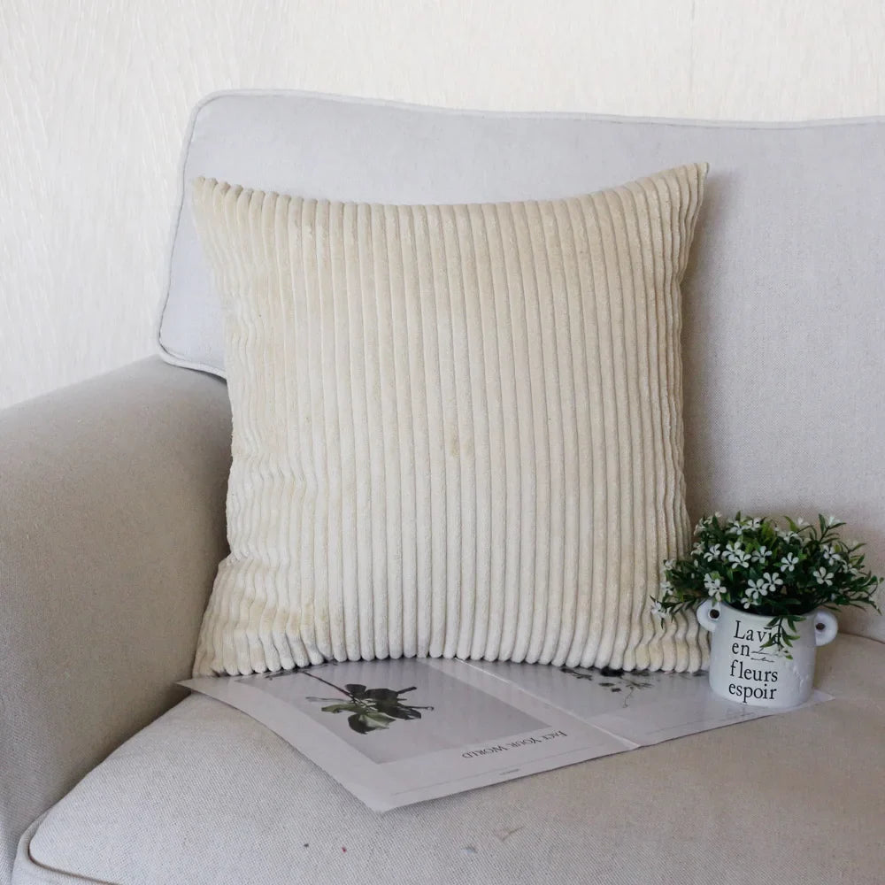 Striped Corduroy Body Pillow Cover - Plush Long Cushion Case for 50x70/50x100/50x120CM Bedding & Home Comfort