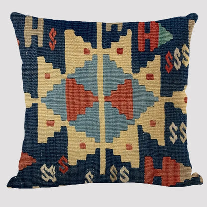 Bohemian Linen Cushion Cover – Multicolor Ethnic Geometric Pattern Decorative Pillow for Living Room Sofa