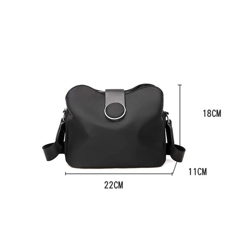 Vintage Waterproof Nylon Shoulder Bag for Women – Simple Crossbody Messenger Bag for Daily Use & Travel