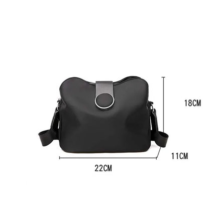Vintage Waterproof Nylon Shoulder Bag for Women – Simple Crossbody Messenger Bag for Daily Use & Travel