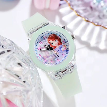 Disney Kids Watch for Girls – Princess Elsa Frozen 2 Silicone Strap, Flash Light, Children’s Clock, Reloj Infantil