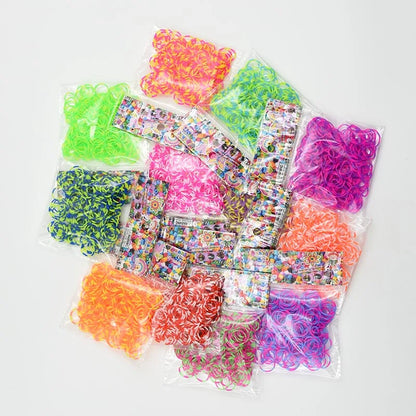 NICE! 600pcs Rainbow Loom Rubber Bands – DIY Bracelet Making Kit for Kids, Hair Ties, Xmas Gift 2021