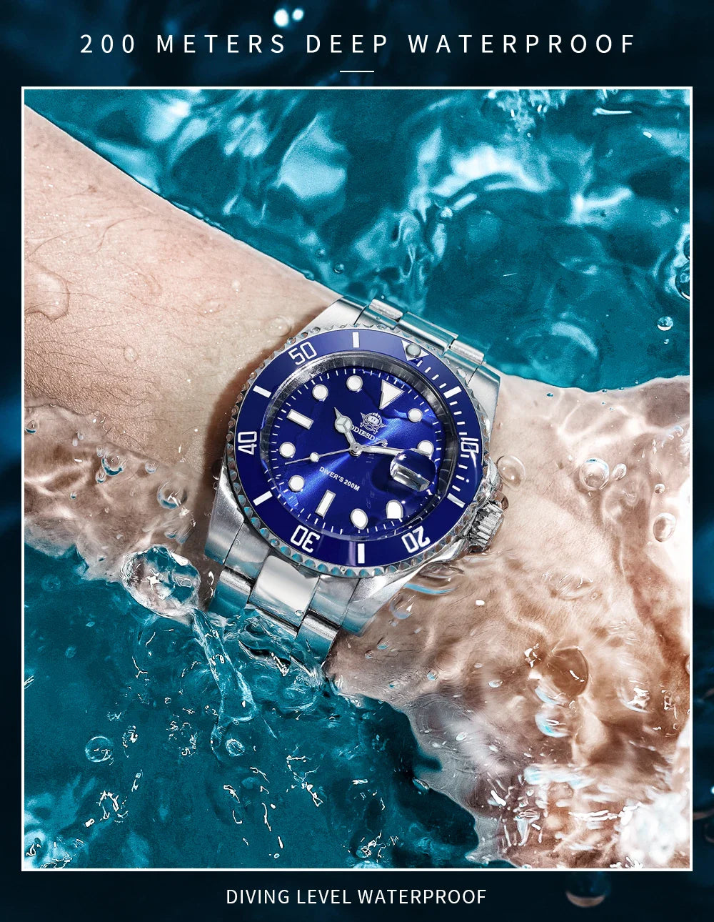 ADDIESDIVE Men's Stainless Steel Quartz Watch — Waterproof Business & Outdoor Sports Timepiece