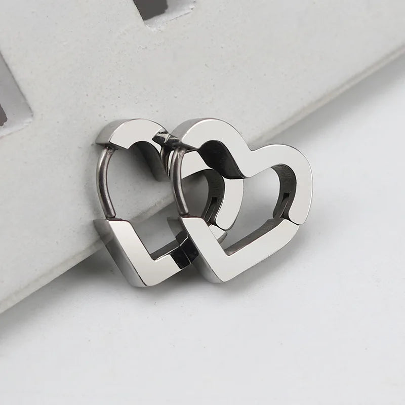 MEYRROYU Stainless Steel Mini Hoop Earrings – 3 Color Geometric Jewelry for Women & Men
