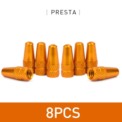 4/8PCS Aluminum Alloy Bicycle Tire Valve Caps – Dustproof Presta Valve Protectors for MTB & Road Bikes