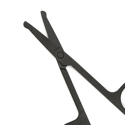 Mini Stainless Steel Round-Head Nose Hair Scissors — Portable Ergonomic Nose Trimmer & Cutter