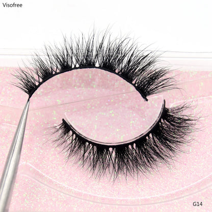 Visofree 3D Mink Eyelashes – Thick Handmade Full Strip Cruelty-Free False Lashes for Makeup M56