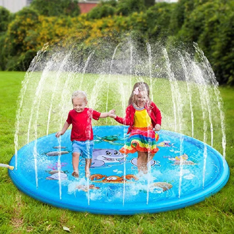 100/170 CM Children's Inflatable Water Spray Pad - Summer Beach Outdoor Game Toy for Lawn & Pool Fun