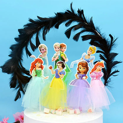 Frozen Elsa Anna Princess Cake Toppers - 1 Piece, Perfect for Girls' Birthday Party Decorations