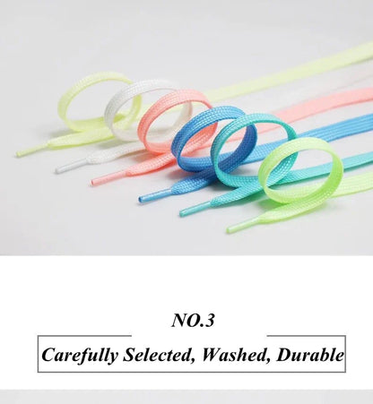 Luminous Flat Shoelaces - Glow in the Dark Fluorescent Sneaker & Canvas Shoe Laces, 80/100/120/140cm