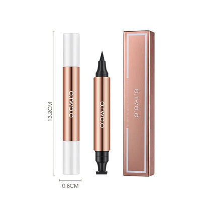 O.TWO.O Black Liquid Eyeliner Pen – Double-Ended Waterproof Fast-Dry Eye Liner for Women