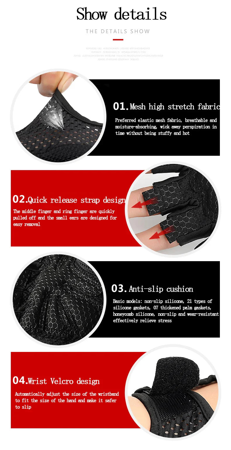 Gym Fitness Gloves – Half Finger Weight Lifting & Training Gloves for Men & Women, Workout Hand Protection
