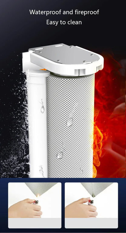Decopedia Motorized Roller Blinds for Windows – Cordless Smart Blackout Day & Night Curtains for Living Room