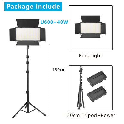 Nagnahz U800 LED Photo Studio Light - Portable Lighting for TikTok, YouTube, Gaming, and Live Video Recording