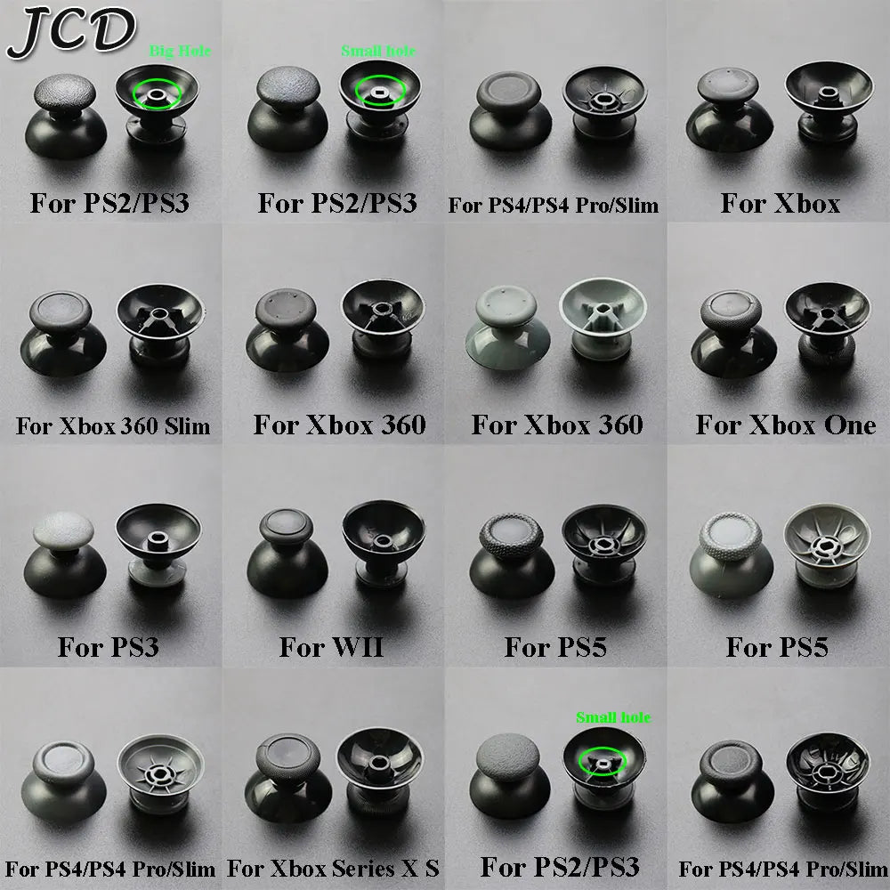 JCD 10PCS Replacement 3D Analog Thumbstick Caps – Mushroom Grip Covers for PS2, PS3, PS4 Pro, PS5, Xbox One & 360