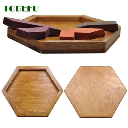 Wooden Geometric Jigsaw Board Puzzle – Non-Toxic Educational Brain Teaser Toy for Kids