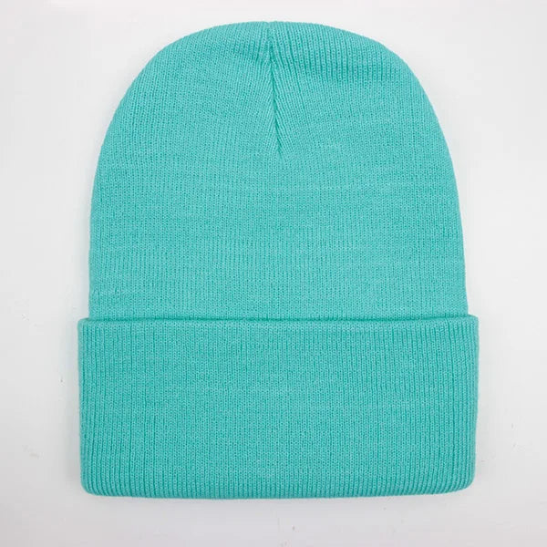 Solid Unisex Beanie – Soft Warm Wool Blend Knitted Cap for Men and Women, Autumn Winter Skullcap, Ski Hat, 24 Colors