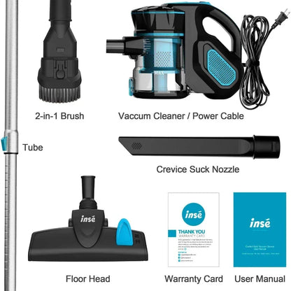 INSE I5 Corded Vacuum Cleaner – 18Kpa Powerful Suction, 600W Motor, Stick & Handheld for Home, Pet Hair & Hard Floors
