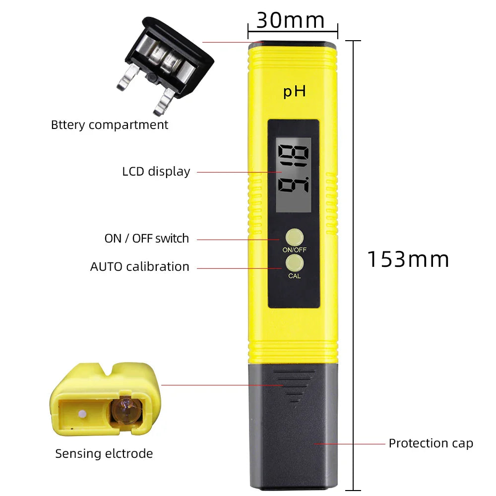 PH & TDS Meter Digital Water Quality Tester - 0-14 PH, 0-9990PPM, LCD Water Purity Analyzer for Aquarium & Filter