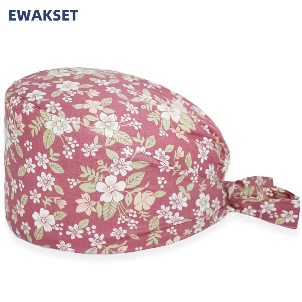 Unisex Soft Scrub Cap – Cartoon Print Surgical Hat for Men and Women, Operating Room Nursing Accessories