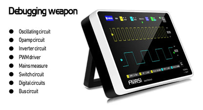 FNIRSI-1013D Digital Tablet Oscilloscope | Dual Channel 100MHz Bandwidth, 1GS/s Sampling Rate | 7" Mini Touchscreen Scope