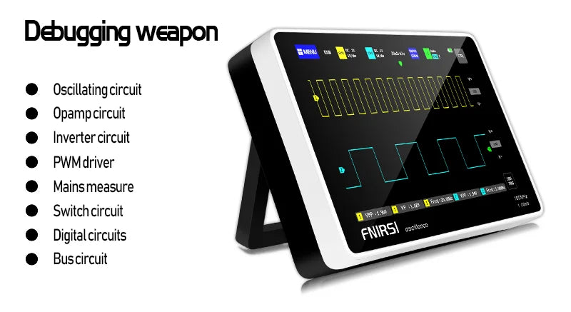 FNIRSI-1013D Digital Tablet Oscilloscope – Dual Channel, 100MHz Bandwidth, 1GS/s Sampling Rate, 7-Inch Mini Scope