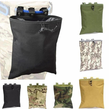 Tactical MOLLE Dump Pouch: Mag Recovery Bag for Magazine Recycling - Hunting Gear Holder with Drawstring Storage Pack