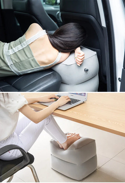 Inflatable Flight Sleeping Footrest Pillow – Adjustable Travel Rest Pillow for Airplane, Car, Bus, and Kids (WJ529)