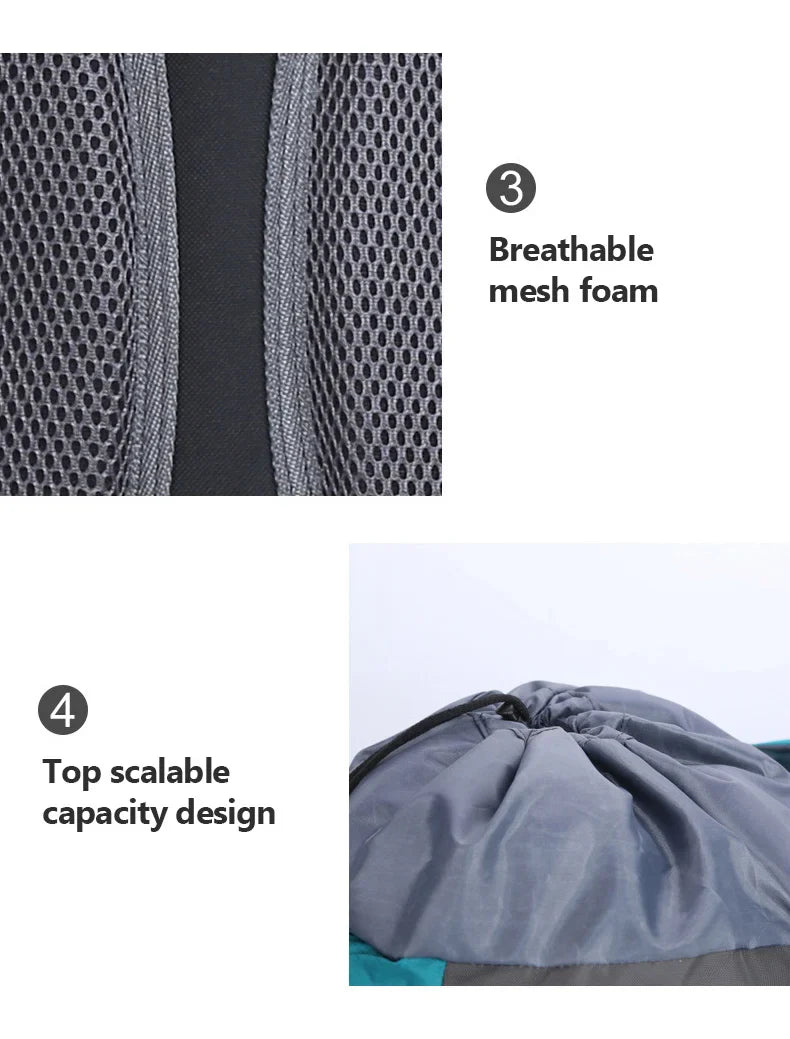 65L Large Camping Backpack — Waterproof Outdoor Hiking, Climbing & Trekking Mountaineering Sport Bag