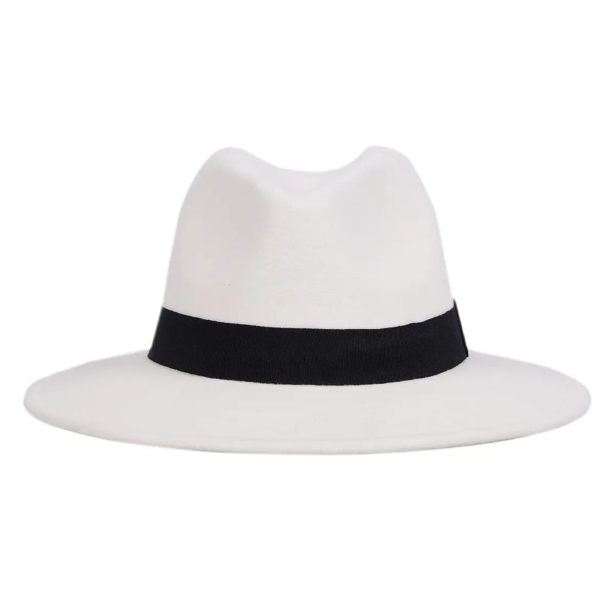 Unisex Black Fedora Hat – Wide Brim Jazz Panama Top Hat for Autumn and Winter – Classic Gentleman Style
