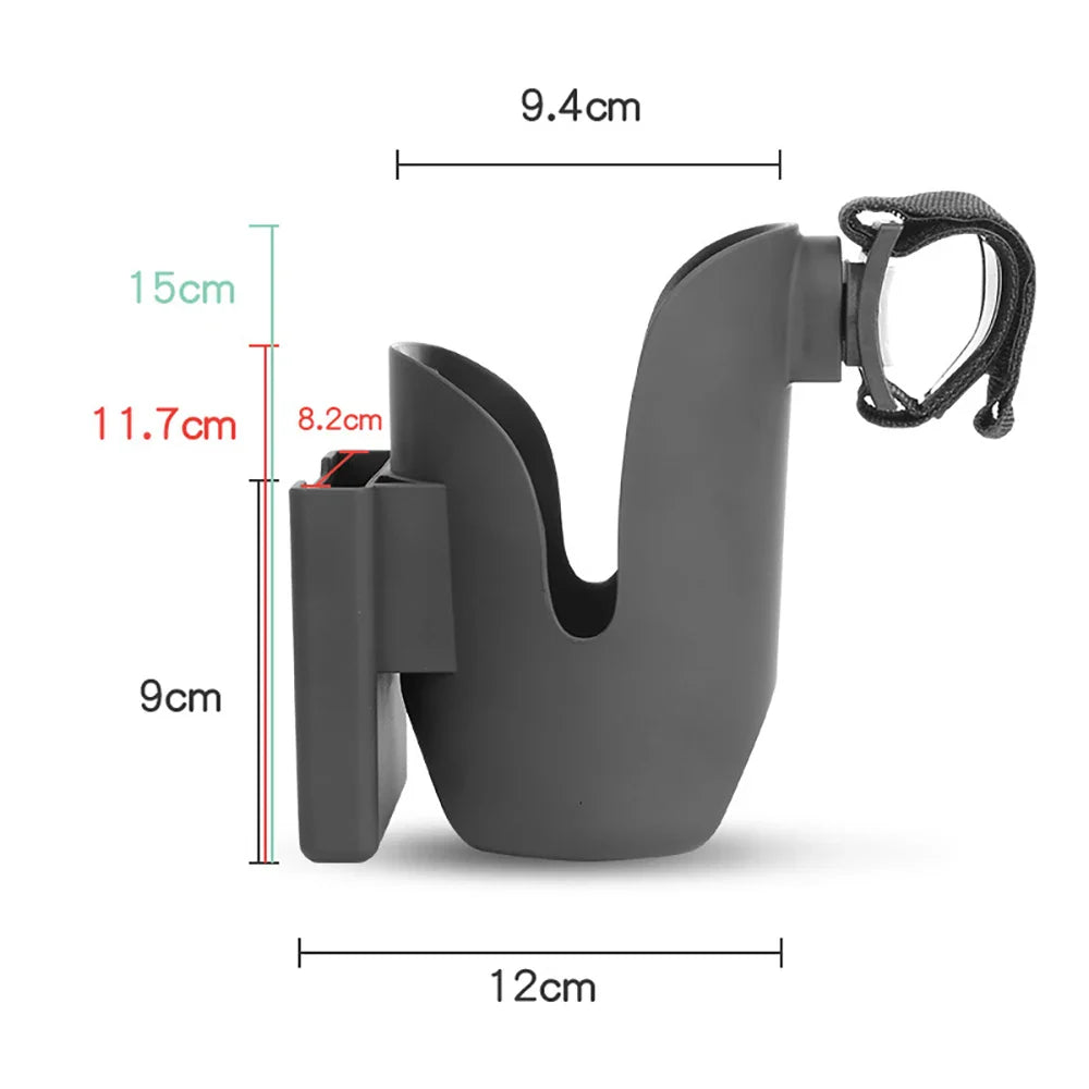 Universal Stroller Cup & Phone Holder – Water Bottle Support Accessory for Baby Carriages, ABS Material