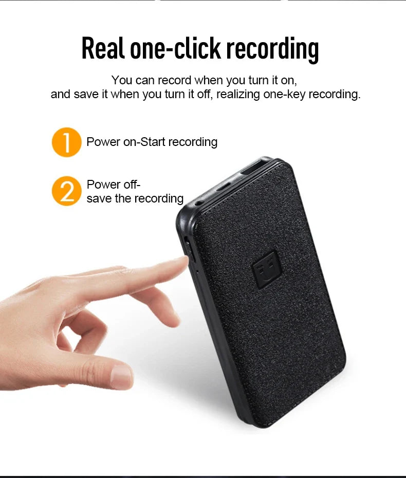 8-64GB Digital Voice Recorder – Hidden Sound-Activated Espia Dictaphone with Magnet, Long-Distance Recording, MP3 & U-Disk