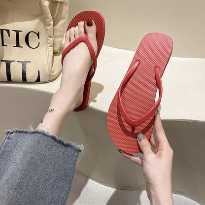 Women's Summer Flat Flip Flops - Comfortable Indoor Home Slippers in Multiple Colors