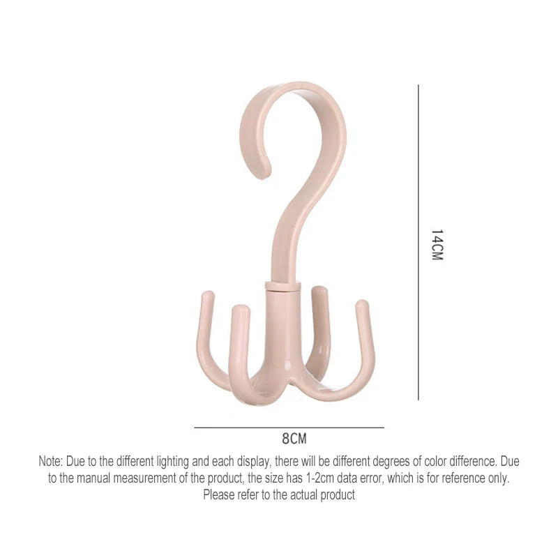 Space-Saving Rotated Hanger Hooks - Wardrobe Clothes Rack Organizer for Bags, Shoes, Belts, Scarves, and More