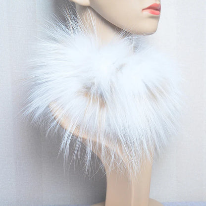 2025 Real Fox Fur Scarf and Headband – Luxury Winter Neck Warmer for Women, 100% Natural Fur, Elastic Ring Muffler