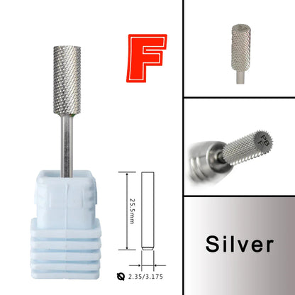 RolinStar 5.35 Small Barrel Silver Tungsten Steel Carbide Nail Drill Bits – Milling Cutter German Accessories