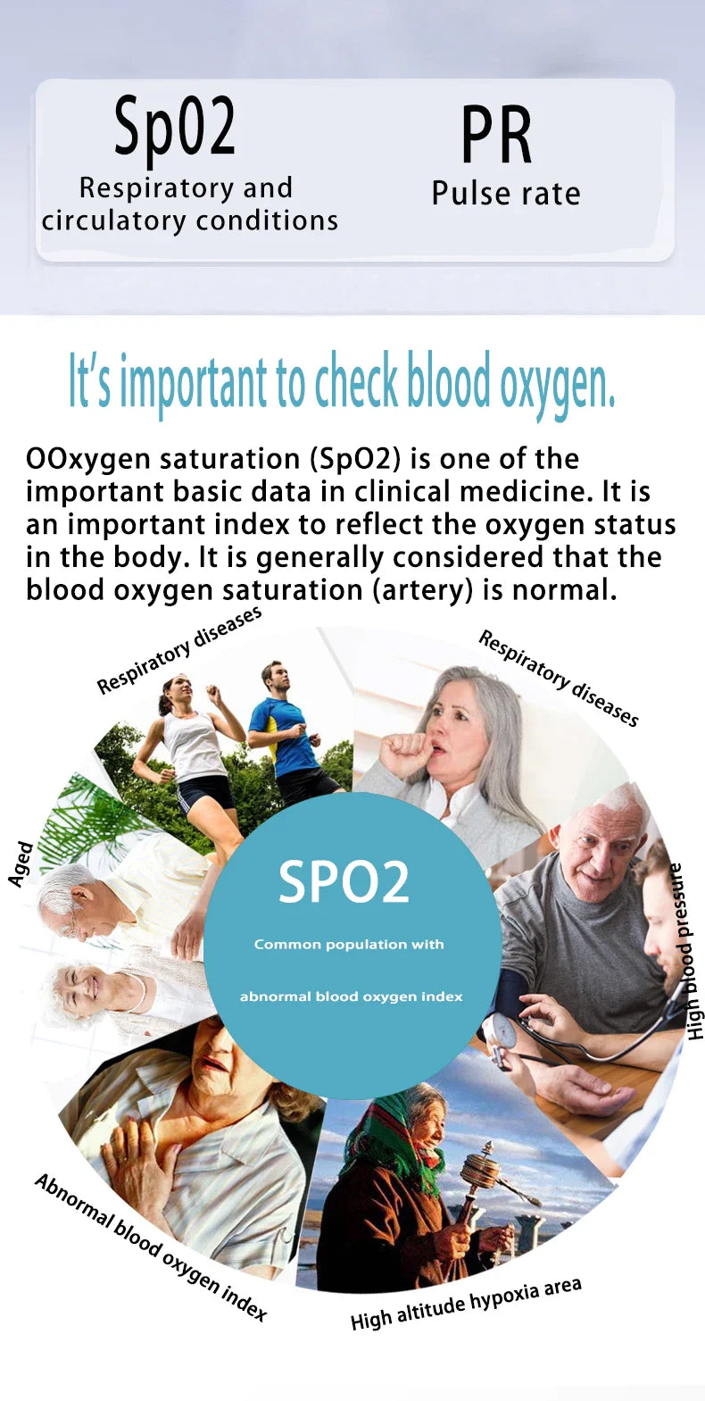 Rechargeable Finger Pulse Oximeter – SpO2 Blood Oxygen Saturation Monitor with Heart Rate and Rate Measurements, LED Display