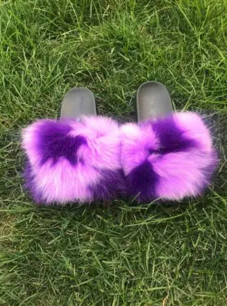 Girls’ Luxury Fluffy Fur Slippers – Warm Plush Indoor Flip Flop Slides for Women, New Arrival