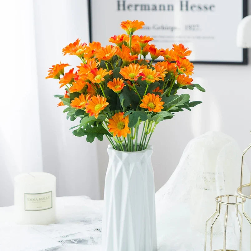 21-Head Artificial Daisy Bouquet - Silk Autumn Flowers for Home, Wedding & Party Decor