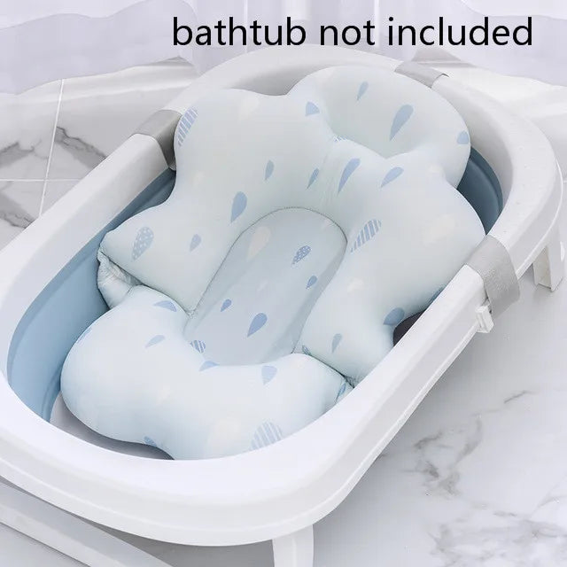 Non-Slip Baby Bath Cushion – Newborn Safety Support Pad & Soft Bathtub Mat