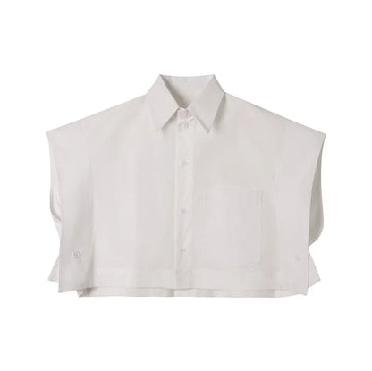 Men’s Wide Shoulder Sleeveless Shirt – Loose Casual Short Style Streetwear, Japan & Korea Fashion