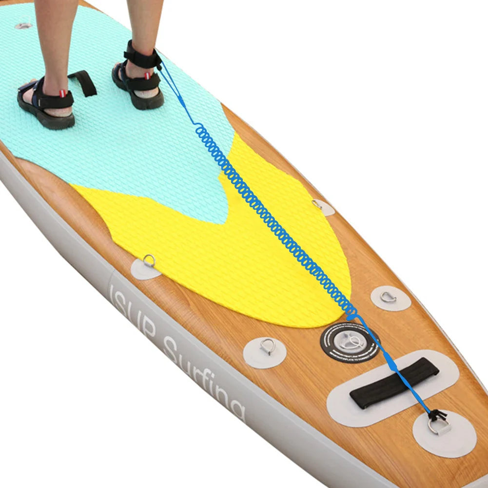 SUP Surf Ankle Leash — Coiled Elastic Leg Rope for Stand Up Paddle Boards & Surfboards
