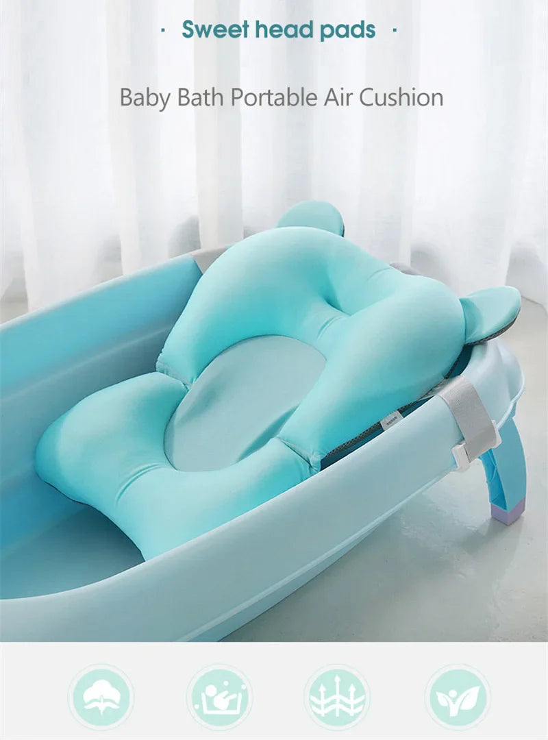 Non-Slip Baby Bath Cushion – Newborn Safety Support Pad & Soft Bathtub Mat