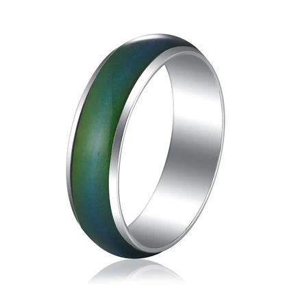 Changing Color Stainless Steel Mood Rings - Emotion Feeling Temperature Rings for Women, Men, Couples - Fine Jewelry Gift